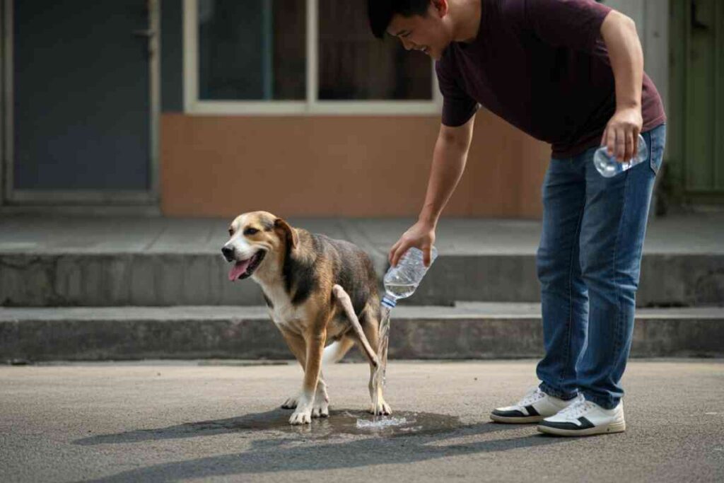 obbligo di acqua per pulire la pipì del cane
